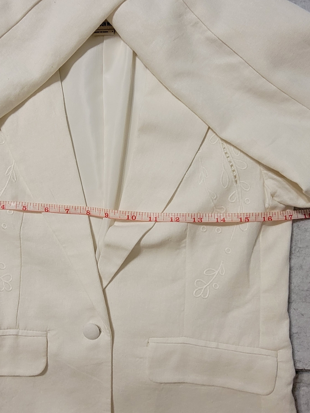 Jason Wu The Classics Embroidered Off-White Linen Blend Blazer Size Small - Picture 13 of 16